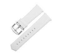 WTNZBAEM Waterproof Silicone Needle Buckle 22mm Watchband Compatible With TAG Heuer Longines Citizen Mido Seiko Breitling Orange Rubber Watch Strap(White-Steel-K2)