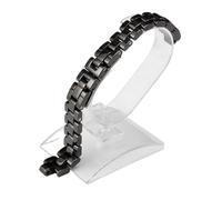 WTNZBAEM Women's White Black Ceramic Watchband 6mm 7.5mm Smooth Convex Mouth Folding Clasp Bracelet Compatible With Chan-EL J12 Watch(WHITE,16x6mm)