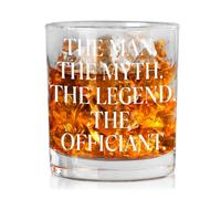 WTOGQ Funny Officiant Whiskey Glass, Wedding Old Fashioned Rocks Glasses | Wedding Officiant Gifts, the Man Myth Legend Whiskey Gift for Men Officiants, 10 Oz