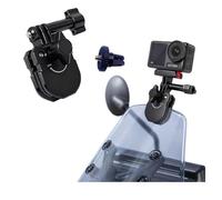 wtohoby Motorcycle Windshield Clamp Action Camera Mount, Heavy Duty Windscreen Camera Holder for Insta360 X6/X5/X4 Air, for DJI Pocket 4P/4/3/Action 6 5 Pro Fits Electric Bikes Rally Motorcycles