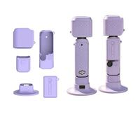wtohoby Popcket 4 Silicone Case, Protective Case Lens Protector Scratch-Resistant Sleeve Skin with Stand Base Compatible with DJI OSMO Pocket 4 Standard/Creator Combo Accessories(Purple)