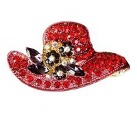 WTongBao Hat Brooch For Women Multiple Colors Beautiful Brooch Pin(red)