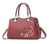 WTongBao Women'S Fashion High Top Retro Work Shopping Embroidery Handbag