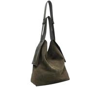 WTongBao Women'S Winter Autumn Suede Large Capacity Retro Elegant Work Shopping Travel Shoulder Bag