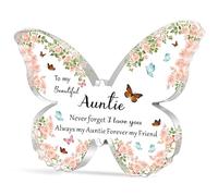WTOPP Auntie Gifts Butterfly-Shaped Acrylic Decorations - Aunt Birthday Gifts From Nephew Niece, Presents For Aunt on Her Birthday, Mothers Day, Christmas, Thanksgiving