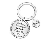 WTOPP Cousin Keyring Cousin Gift for Cousins Cousin Key Chain Christmas Birthday Graduation Gifts for Cousins Family Gifts Thank you for being my Cousin I Love You