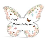 WTOPP Enjoy The Next Chapter Gifts Inspirational 2026 Graduation Retirement Birthday Butterfly Acrylic Plaque Lover Gifts For Women Men Seniors Colleague Leaving New Job New Daddy Mummy Gift Him Her
