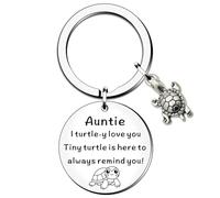 WTOPP Funny Turtle Auntie Gifts From Niece Nephew,Mothers Day Birthday Christmas Keyring Gifts For Aunt Auntie Gift Ideas,I Love You Small Cute Stuff Things