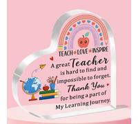 WTOPP Gifts For Teachers,Teacher Appreciation Acrylic Plaque Gifts, End of Year Thank You Gift From Students,Graduation Teacher Gifts Ideas, Thankful Quotes Keepsake, Paperweight, Retirement