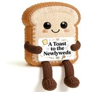 WTOPP Handmade Crochet Toast,Funny Wedding Gifts For Couples,Best Bride And Groom Gift For Wedding Engagement
