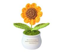 WTOPP Inspirational Gifts,Artificial Sunflower Knitted Flower Pot,A Little Reminder Gift For Colleague, Best Friend, Teacher, Sister, Mum - Christmas, Birthday, Thank You Gift For Women, Men