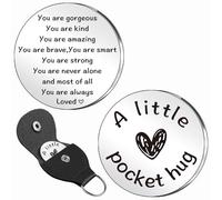 WTOPP Little Pocket Hug Stainless Steel Gifts,Pocket Hugs Gifts For Women,Double Sided Encouragement Inspirational Gifts For Depression For Men Women