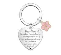 WTOPP Nan Keyring, Nan Gifts From Grandson Granddaughter, Stainless Steel, Contemporary Style, Grandmother Theme, Women's Key Chain