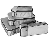 WTREE 4 Piece Lightweight Packing Cubes Travel Organizer Set, Slim, Small, Medium, Large, Grey
