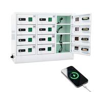 WTRYRN 12-Bay Charging Locker, QC3.0 Fast Charge, Auto Reset Password, Rustproof Coating, for Gym, Library, Office, Training Classroom