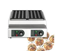 WTRYRN Commercial Octopus Ball Maker, 56 Holes Electric Takoyaki Grill, Dual Temp Control 4200W Non-Stick Machine for Snack Stall, Supermarket & Hotel Buffet