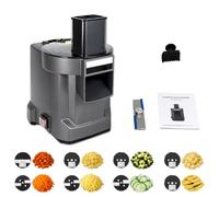 WTRYRN Electric Vegetable Slicer Dicer Machine, Commercial Chopper with Stainless Steel Blades for Onion, Potato, Carrot and Tomato 8in1-110V