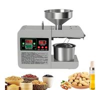 WTRYRN Full Stainless Steel Oil Extractor,Electric Seed Oil Maker Silver Oil Pressure Machine,for Commercial Home Kitchen Nuts Pecan Linseed, Almond, Etc 110V
