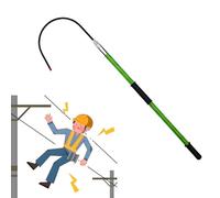 WTRYRN High Voltage Insulated Rescue Hook,Feet Rescue Hook,Commercial Electrocution Emergency Rescue Sticks, for Electricians & Firefighters 1mGreen-Five