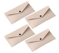 WTRYT Envelope Folder, Pack of 4, Felt Bag with Press Stud Bag, Storage Bag, Mini Clutch Bag, Pencil Case, Fabric Bag, Fabric Mobile Phone Case, Portfolio Case, Storage Bag for Office, School, Travel