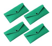 WTRYT Envelope Folder, Pack of 4, Felt Bag with Press Stud Bag, Storage Bag, Mini Clutch Bag, Pencil Case, Fabric Bag, Fabric Mobile Phone Case, Portfolio Case, Storage Bag for Office, School, Travel