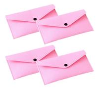 WTRYT Envelope Folder, Pack of 4, Felt Bag with Press Stud Bag, Storage Bag, Mini Clutch Bag, Pencil Case, Fabric Bag, Fabric Mobile Phone Case, Portfolio Case, Storage Bag for Office, School, Travel