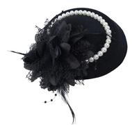WTRYT Fascinator Women's 1 Piece Headpiece Hair Accessory Mini Hat Bell Hat Headband Accessory Feather Hair Clip for Occasions such as Weddings Garden Parties Birthdays