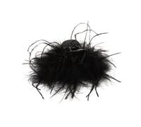 WTRYT Hair Claw 1 Piece Fluffy Hair Clips with Ostrich Feathers Large Hair Clips Black Fur Claw Clips Non-Slip Feather Hair Accessories Hair Jaw Clips for Women Girls Party Weddings