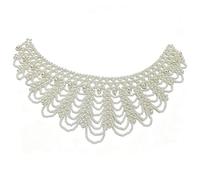 WTRYT Pearl Collar, 1 Piece, Women's Pearl Scarf, Blouse Collar with Pearl Chain, Fake Collar, Pullover, Pearl Collar, Decorative Collar for DIY Wedding Dress, Decoration, Women Clothing Accessories