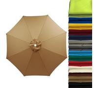 Wttagkl Replacement Parasol Cover 2m/2.5m/2.8m/3m/3.5m/4m for 6/8 Ribs | UV50+ Windproof & Waterproof | Light Grey Premium Fabric for Garden, Terrace, Beach, Pool,F-280 cm 8 streben