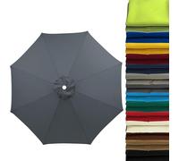 Wttagkl Replacement Parasol Cover 2m/2.5m/2.8m/3m/3.5m/4m for 6/8 Ribs | UV50+ Windproof & Waterproof | Light Grey Premium Fabric for Garden, Terrace, Beach, Pool,A-270 cm 8 streben