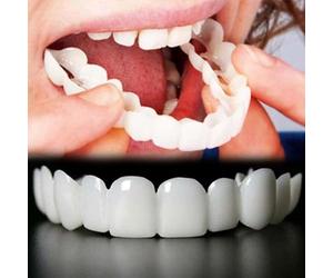 Wttfc 2 Pair False Teeth, Clip In Veneers Teeth Uk Ultra Thin,Smile Teeth Veneers Top And Bottom Snap On Dentures, Missing Tooth Replacement Kit,Temporary Adjustable Snap On Dentures For Men Women
