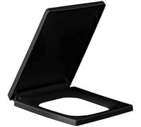 Wttfc Black Toilet Seat Soft Close Quick Release for Easy Clean Oval/V Toilet Seat Durable Loo Seat Strong PP Top Fix,Universal Toilet Seat,square