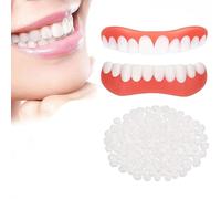 Wttfc Instant Veneers Dentures Teeth Temporary Cosmetic Teeth Whitening Kit, Fake Teeth Veneers Top and Bottom Snap on Veneers False Teeth Veneers Snap on Dentures for Regain Confident Smile