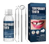 Wttfc Tooth Repair Kit, 2 Sets Temporary Teeth Replacement Kit for Temporary Restoration of Missing & Broken Teeth Replacement Dentures, DIY Heat Fit Beads for Chipped Teeth, Confident Smile