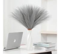 Wttisel 30pcs 22"" Grey Pampas Grass - Faux Pampas Grass Decor Pompas Floral Arrangement and Vase Filler for Boho Home Wedding Mothers Day Decoration, 2402-faux19-Grey-55cm
