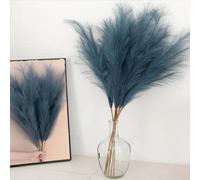Wttisel 38" 10 Stems Tall Pampas Grass - Faux Fluffy Pampas Grass Tall Navy Blue for Boho Home Wedding Mothers Day Decoration