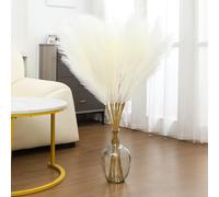 Wttisel 8pcs 43" White Pampas Grass Fluffy - Tall Faux Pampas Grass Decor Artificial Pompas Grass for Floor Vase Filler Wedding Boho Home Baby Shower Mothers Day Decoration