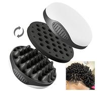 WTTORDE Silicone Twist Curl Hair Brush for Afro Waves, Detachable Two-Sided Wave Tool With Big and Small Holes for Men, Women, Short Hair, Black, 1 Pcs