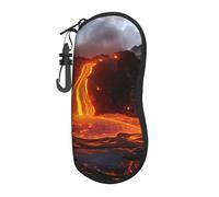 WTTRAEHHM (Kilauea Volcano) Eyeglasses Soft Case Compact Eyewear Case Glasses Protector For Travel Or Carry-On Sunglasses Pouch, Black, One size