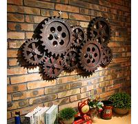 WTTTTW Large 8 Gears Wall Art Industrial Steampunk Style Gear Wheel Wall Decor Vintage Gear Wheel Art Craft Wall Sculptures for Home/Commercial,Rust