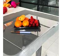 WTTTTW Large Acrylic Cutting Board with Counter Lip, 24"x18" Clear Cutting Boards for Kitchen Counter, Non Slip Charcuterie Boards Chopping Board, Kitchen Gifts for Mom