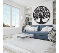 WTTTTW Metal Wall Art Tree of Life Wall Decor 60cm / 23.6inch Family Tree Metal Wall Hanging Metal Tree Wall Sculpture for Living Room Bedroom Kitchen Farmhouse Garden, Black