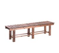 WTTTTW Outdoor Garden Benches Weatherproof Patio Bench Two-Person Seat Backless Bench Wood Bench with Slatted for Plants High Temperature Bench for Park,Double Bar,59'' 6legs