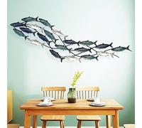 WTTTTW School of Fish Modern Metal Wall Art, Shoal of Fish Wall Decor, Cluster of Fish Wall Sculptures, Perfect for Coastal, Nautical, Beach, or Boat Decor, Collector, Vacation House