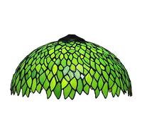 WTTWW Tiffany Lamp Shade Replacement 16 Inch Stained Glass Lampshades, Antique Traditional Art Design Light Cover Only for Table Lamp Floor Lamp Pendant lamp Ceiling Light,Green Leaf