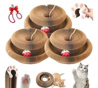 Wtujil Ball for Cats, Flexible Cat Scratcher with Bell-Ball, Magic Organ Cats Scratching Toy, Foldable Cat Toy with Balls, Interactive Mental Physical Exercise for Pets (3PCS)