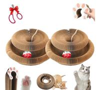 Wtujil Ball for Cats, Flexible Cat Scratcher with Bell-Ball, Magic Organ Cats Scratching Toy, Foldable Cat Toy with Balls, Interactive Mental Physical Exercise for Pets (2PCS)