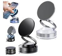 Wtujil Magnetic Phone Holder with Suction Cup, 360° Adjustable Vacuum Suction Cup Phone Mount, Ultra Strong Suction, Foldable Car Phone Holder for iPhone & Android & All Smartphones (Mix)