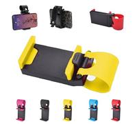 Wtujil Steering Wheel Phone Holder, Car Steering Wheel Phone Holder for iPhone, Magnetic Bar Mount with Adjustable Strap, Easy Navigation & Communication, for Most Steerings Wheels (Yellow)